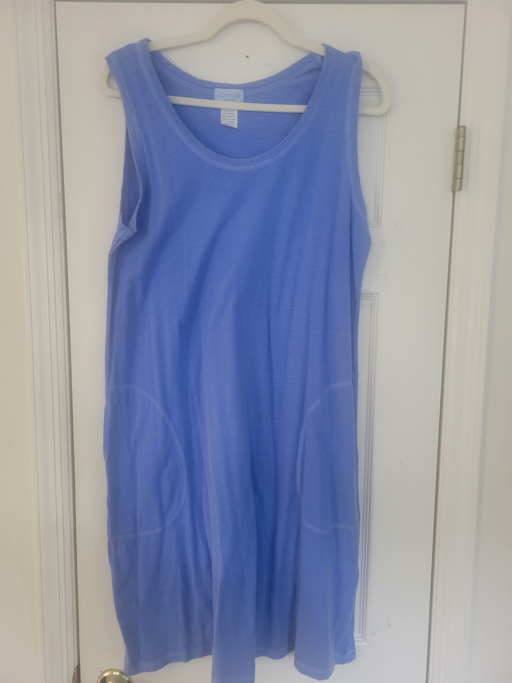 Women’s Sleeveless Scoop Neck Casual Dress - Periwinkle Blue